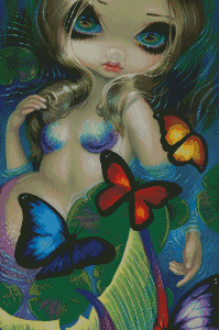 JasmineBecketGriffith_MermaidWithButterflies 50x100