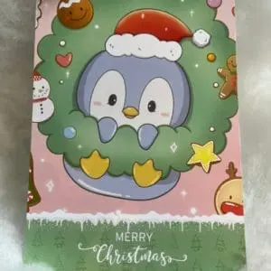 Merry Christmas Postkarte Pingu im Kranz
