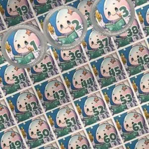 Ø20mm Runde Dosen Sticker Bogen Zahlen 1-94 Okti