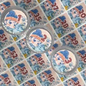 Ø20mm Runde Dosen Sticker Bogen Zahlen 1-94 Bathflake