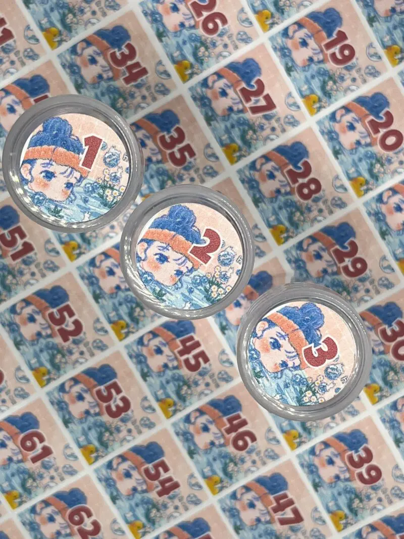 Ø20mm Runde Dosen Sticker Bogen Zahlen 1-94 Bathflake