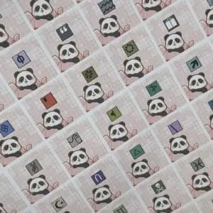 Ø20mm Runde Dosen Sticker Bogen Symbole - Panda