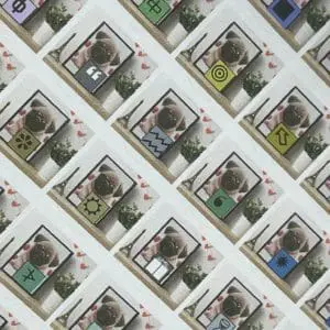 Ø20mm Runde Dosen Sticker Bogen Symbole - Mops