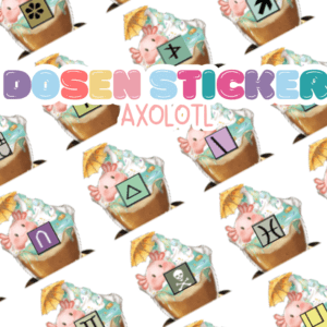 Ø20mm Runde Dosen Sticker Bogen Symbole - axolotl