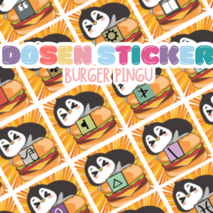 Ø20mm Runde Dosen Sticker Bogen Symbole -Pingu Burger