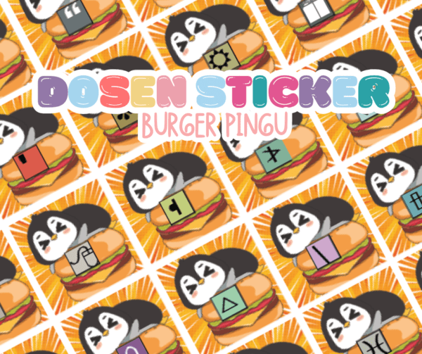 Ø20mm Runde Dosen Sticker Bogen Symbole -Pingu Burger