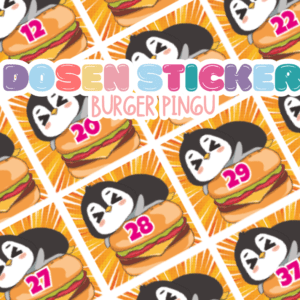 Ø20mm Runde Dosen Sticker Bogen Zahlen 1-94 Pingu Burger