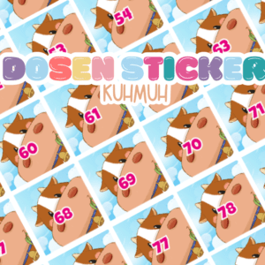 Ø20mm Runde Dosen Sticker Bogen Zahlen 1-94 Kuhmuh