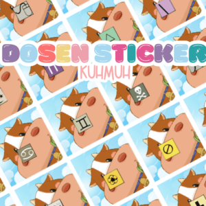 Ø20mm Runde Dosen Sticker Bogen Symbole - Kuhmuh
