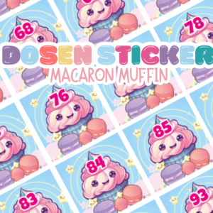 Ø20mm Runde Dosen Sticker Bogen Zahlen 1-94 Rainbow Muffin