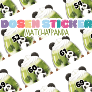 Ø20mm Runde Dosen Sticker Bogen Zahlen 1-94 Matcha Panda (Kopie)