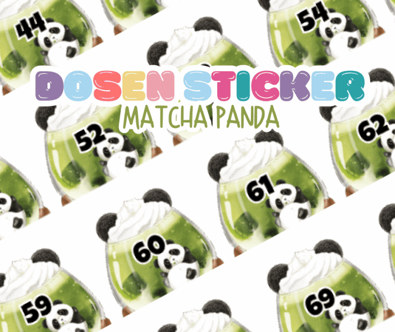 Ø20mm Runde Dosen Sticker Bogen Zahlen 1-94 Matcha Panda (Kopie)