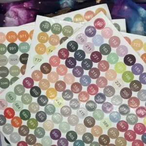 Runde Dosen Sticker Bogen DMC