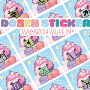 Ø20mm Runde Dosen Sticker Bogen Symbole - Macaron Muffin