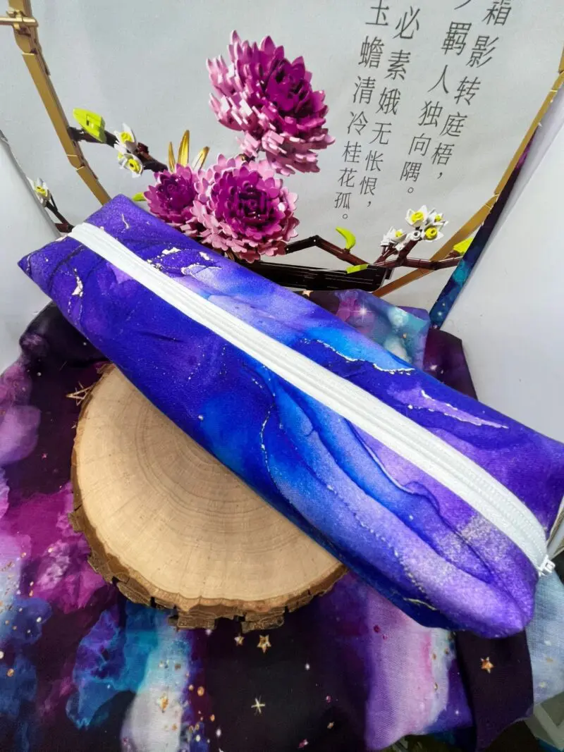 Dunkelblau Lila Marmor Federtasche