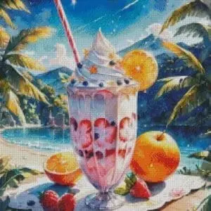 Sakura.ai Milkshake on the Beach 50x65 | Ai Art