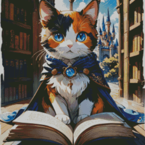 Sakura.ai Harry Cat - Blaues Haus 50×65 | Ai Art