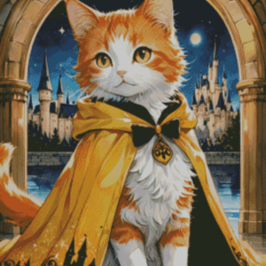 Sakura.ai Harry Cat - Gelbes Haus 50×65 | Ai Art