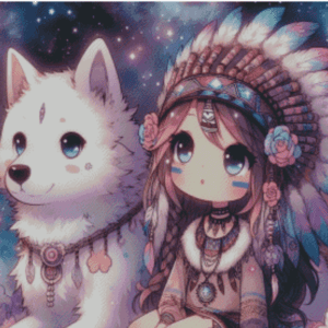 Salzkatze.ai 50×65 Yuki und Lora | Ai Art