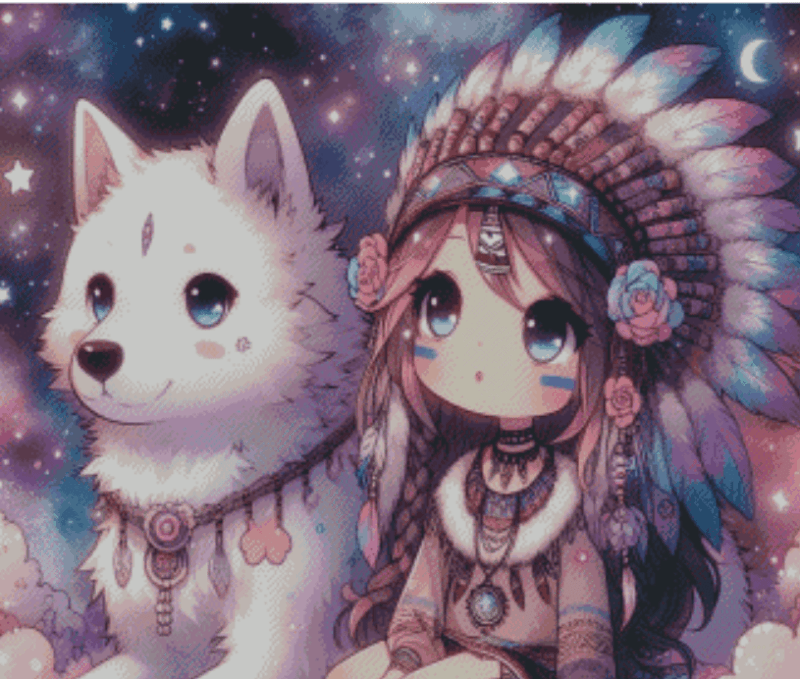 Salzkatze.ai 50×65 Yuki und Lora | Ai Art