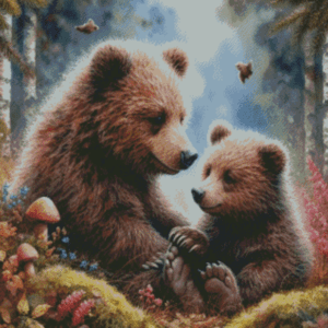 Salzkatze.ai 70×80 Wald – Bärenfamilie | Ai Art