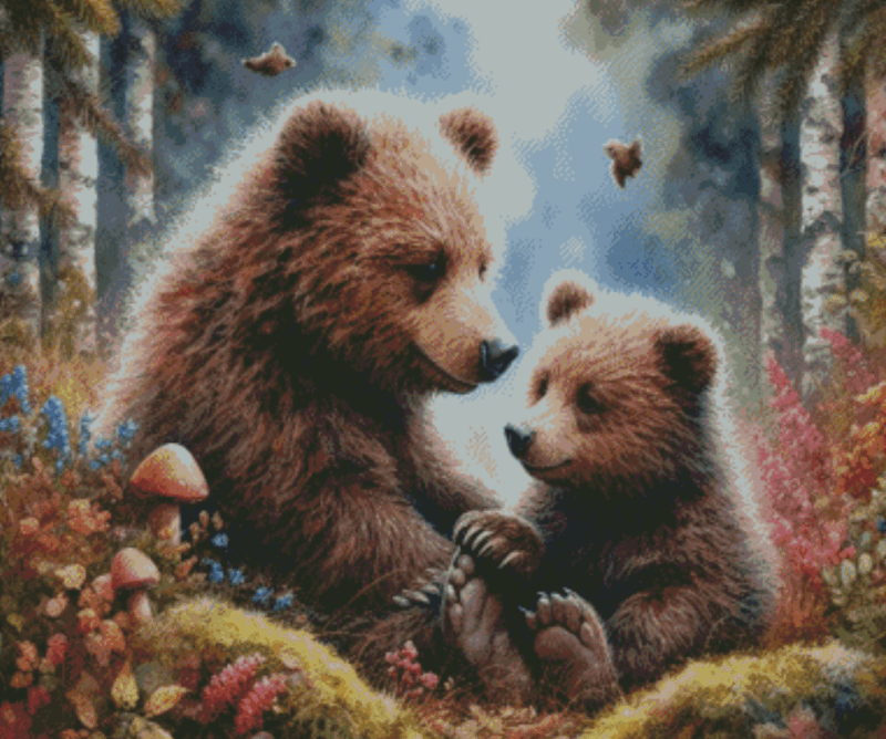 Salzkatze.ai 70×80 Wald – Bärenfamilie | Ai Art