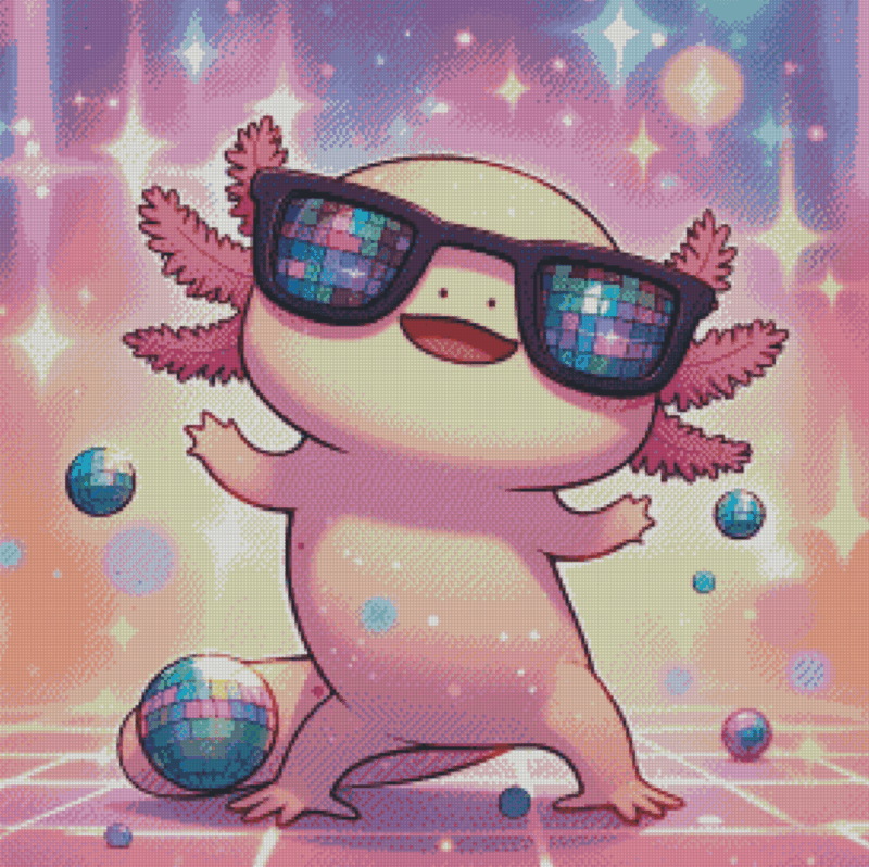 Salzkatze.ai 50x50 Party Animal – Axolotl | Ai Art