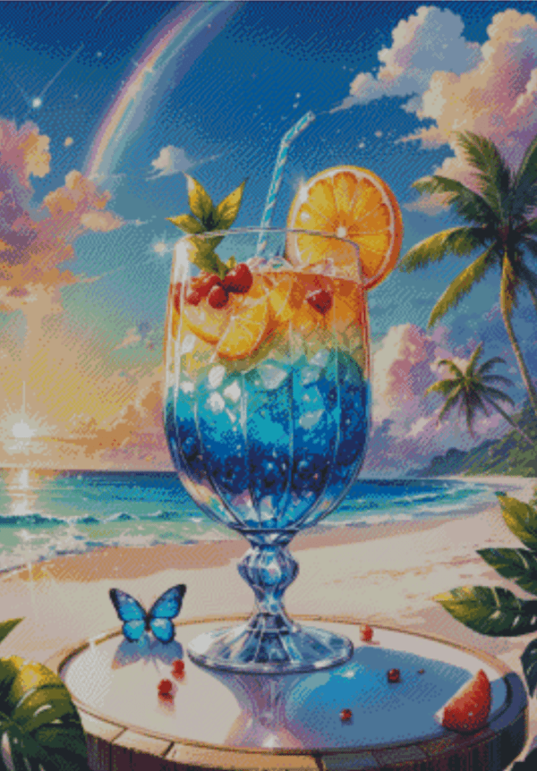 Sakura.ai Bluetime on the Beach 50x70 | Ai Art