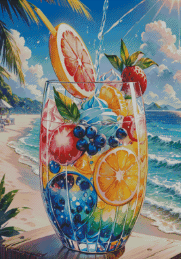 Sakura.ai Fruits on the Beach 50x70 | Ai Art