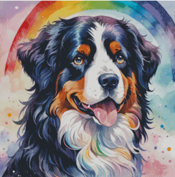 Sakura.ai Rainbow Bernese Mountain Dog 50x50 56 Farben | Ai Art