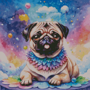 Sakura.ai Rainbow Pug (Mops) 50×50 56 Farben | Ai Art