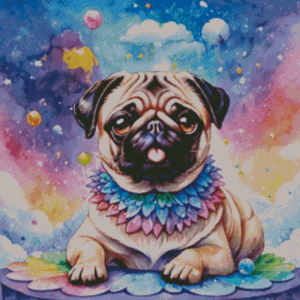 Sakura.ai Rainbow Pug (Mops) 50×50 56 Farben | Ai Art