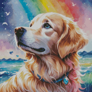 Sakura.ai Rainbow Golden Retriever 50x50 56 Farben | Ai Art