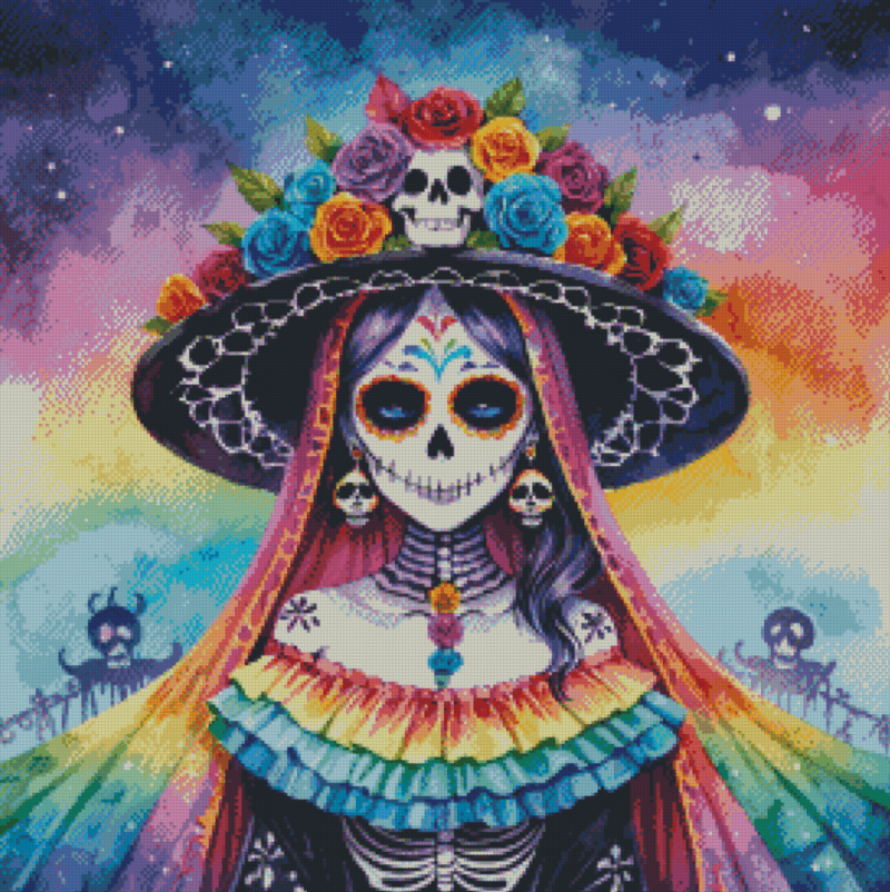 Sakura.ai Rainbow La Catrina 50×50 56 Farben | Ai Art
