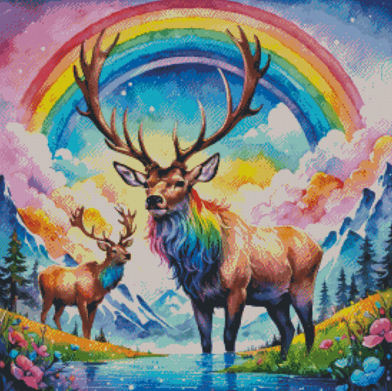 Sakura.ai Rainbow LakeShire 50x50 56 Farben | Ai Art