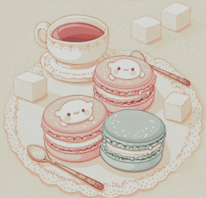 Sakura.ai Süsse Tee Zeit 50x50 56 Farben | Ai Art