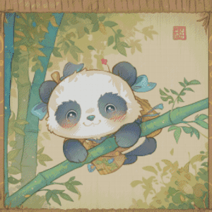 Sakura.ai Pandas Adventure part 2 50x50 56 Farben | Ai Art