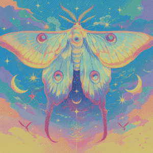 Sakura.ai Lunar Moth Dream 50x50 56 Farben | Ai Art