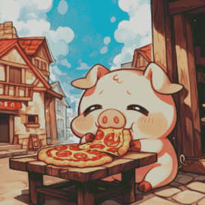 Sakura.ai Piggeldy Salami 50x50 56 Farben | Ai Art