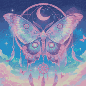 Sakura.ai Lunar Moth Dreamcatcher 50x50 56 Farben | Ai Art