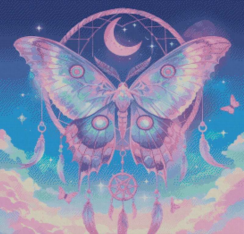 Sakura.ai Lunar Moth Dreamcatcher 50x50 56 Farben | Ai Art