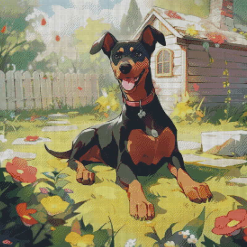 Sakura.ai Dobermann Welpi 50x50 56 Farben | Ai Art