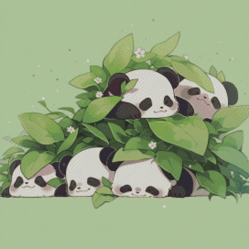 Sakura.ai Panda party 50×50 56 Farben | Ai Art