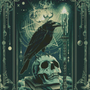 Sakura.ai Tarot Karte Krähe 50x70 | Ai Art