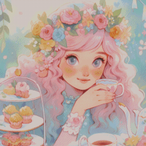 Sakura.ai Tea Time 50x50 56 Farben | Ai Art