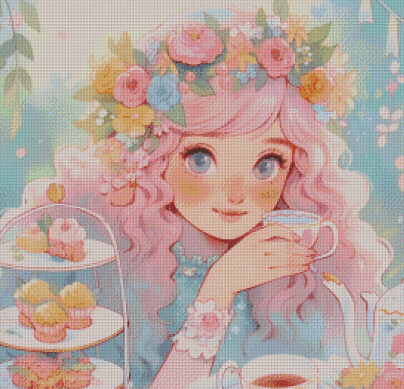 Sakura.ai Tea Time 50x50 56 Farben | Ai Art