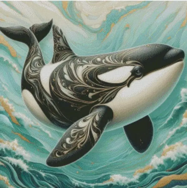 Salzkatze.ai 60×60 Mosaik Orca | Ai Art
