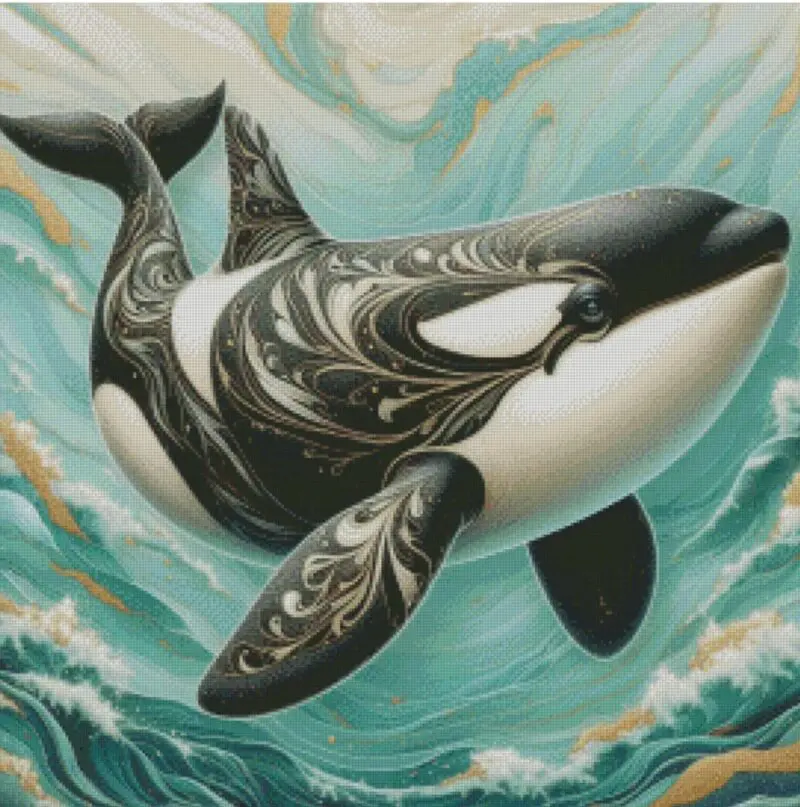 Salzkatze.ai 50x50 Mosaik Orca | Ai Art