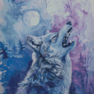 Sakura.ai Wolfsgeheul 50x70 | Ai Art