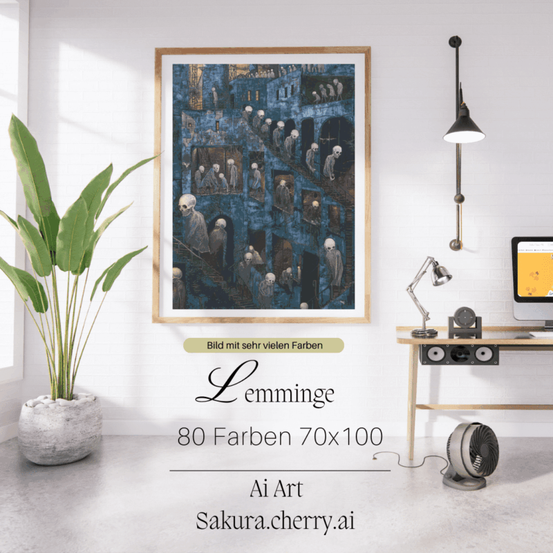 Lemminge by Sakura Cherry ai 70x100 80 Farben | Ai Art